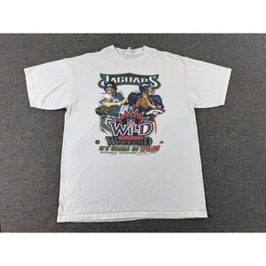 Vintage Jacksonville Jaguars Shirt Mens White NFL Football Wild Card 1997